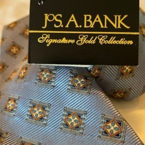 Jos A Bank Signature Gold Collection Handmade Tie NWT Blue